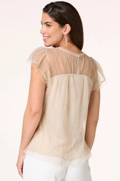 Gold Shimmer Tulle Top