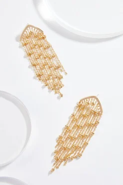 Gold Tassel Chain Earrings