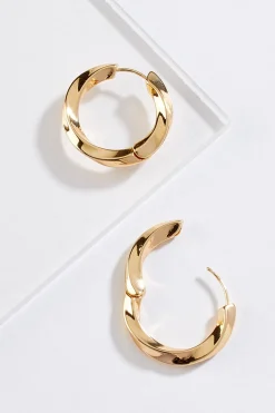 Gold Twist Hoop Earrings
