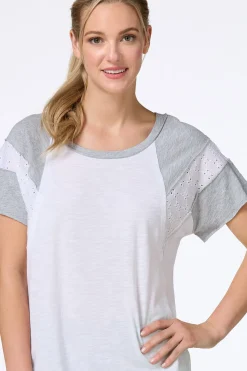 Gray Panel Eyelet Tunic