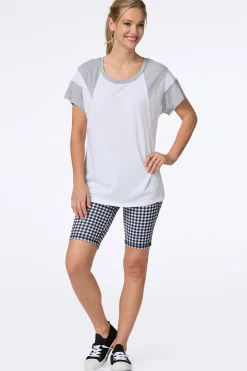 Gray Panel Eyelet Tunic