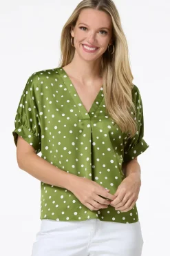 Green Polka Dot Top