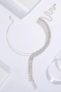 Half Rhinestone Choker Necklace