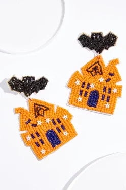 Haunted Bat House Earrings