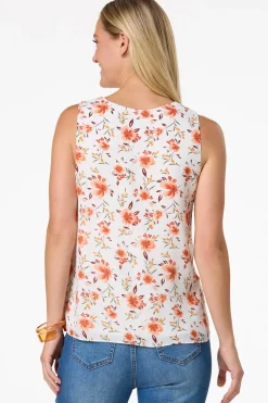 Ivory Floral Layered Tank