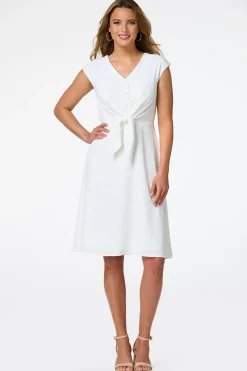 Ivory Knotted Waist Dress