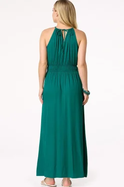 Jacquard Smocked Waist Maxi Dress