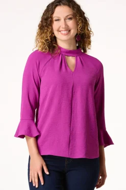 Keyhole Mock Neck Top