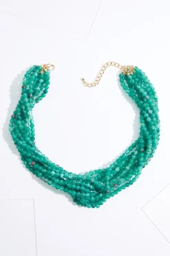 Knotted Lucite Bead Necklace