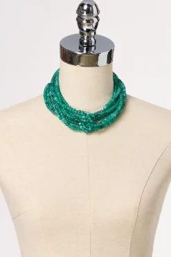 Knotted Lucite Bead Necklace