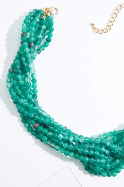 Knotted Lucite Bead Necklace