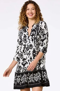 Lace Trim Shirt Dress