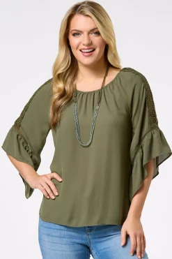 Lacy Bell Sleeve Top