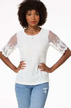 Lacy Mesh Sleeve Top