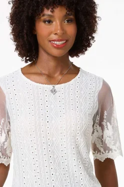 Lacy Mesh Sleeve Top