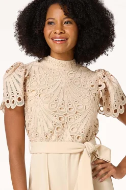 Lacy Mock Neck Jumpsuit