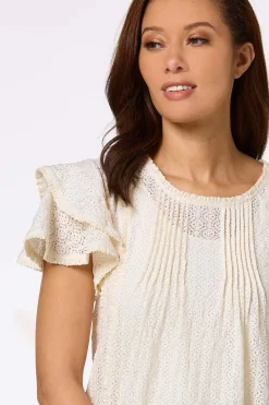 Lacy Ruffled Sleeve Top