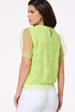 Lacy Tulle Sleeve Top