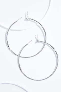 Large Silver Hoop Earrings