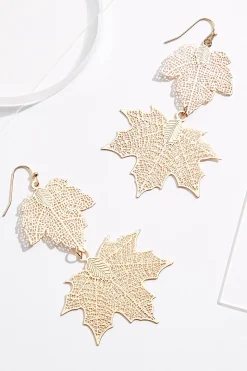 Laser Cut Leaf Earrings