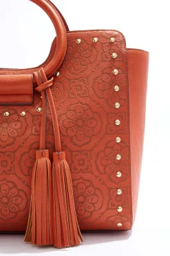 Laser Cut Studded Satchel