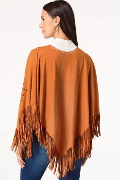 Laser Cut Suede Poncho