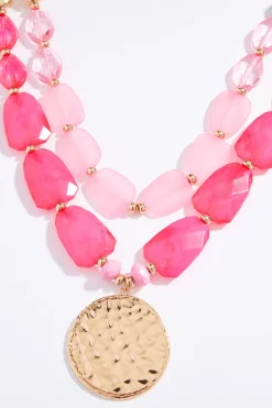 Layered Lucite Pendant Necklace