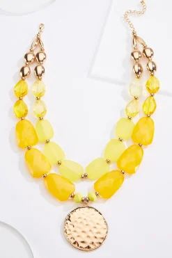 Layered Lucite Pendant Necklace