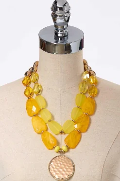 Layered Lucite Pendant Necklace