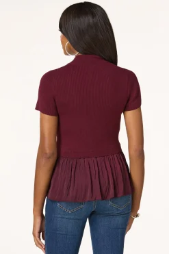 Layered Satin Hem Sweater