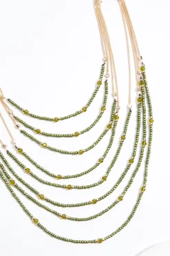 Layered Seed Bead Adjustable Necklace