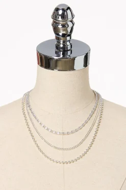 Layered Silver Chain Necklace