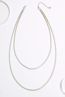 Layered Snake Chain Long Necklace