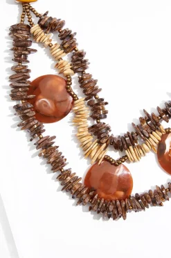 Layered Wood Chip Necklace