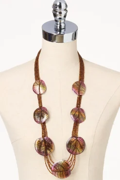 Leaf Seed Bead Layered Necklace