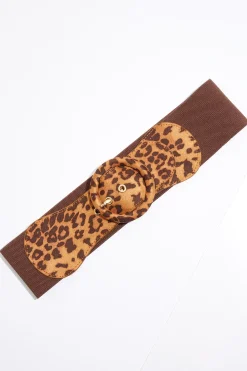Leopard Buckle Stretch Belt