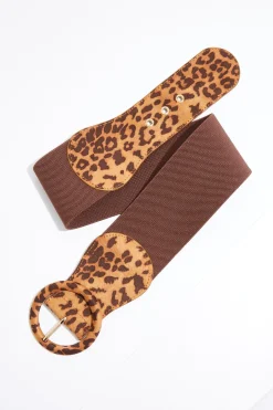 Leopard Buckle Stretch Belt