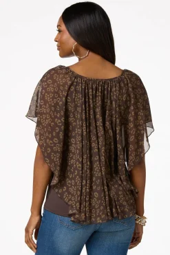 Leopard Capelet Top