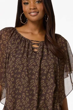Leopard Capelet Top