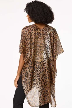 Leopard Foil Print Kimono
