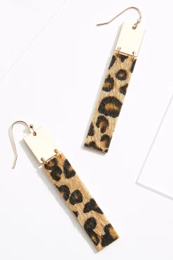 Leopard Fur Post Earrings