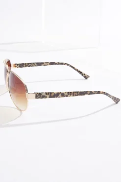 Leopard Pattern Aviator Sunglasses