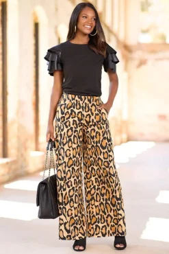Leopard Wide Leg Pants