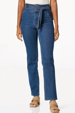 Level Up Tie Waist Ankle Jeans