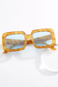 Light Tortoise Square Sunglasses