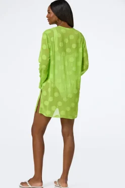 Lime Green Polka Dot Cover- Up