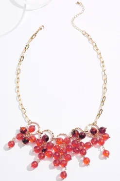 Lucite Cluster Short Necklace