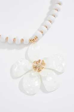 Lucite Flower Statement Necklace