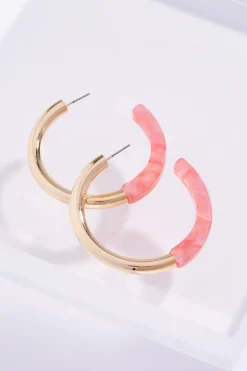 Lucite Gold Hoop Earrings