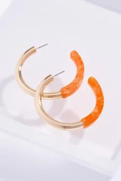 Lucite Gold Hoop Earrings